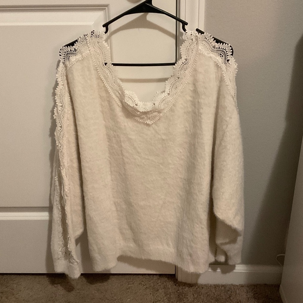 White Lace Sweater